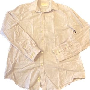 Michael Kors Cotton Linen Men’s Slim Fit Dress Shirt 16 34/35 Large in Lilac 🔥